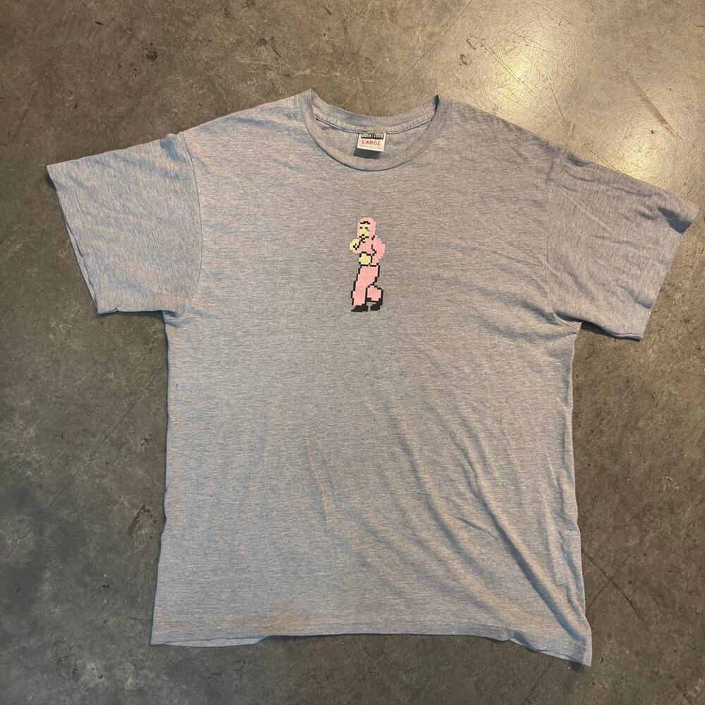Grey bad friend pixel tee